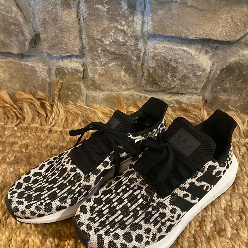 Adidas Black and White Athletic Shoes